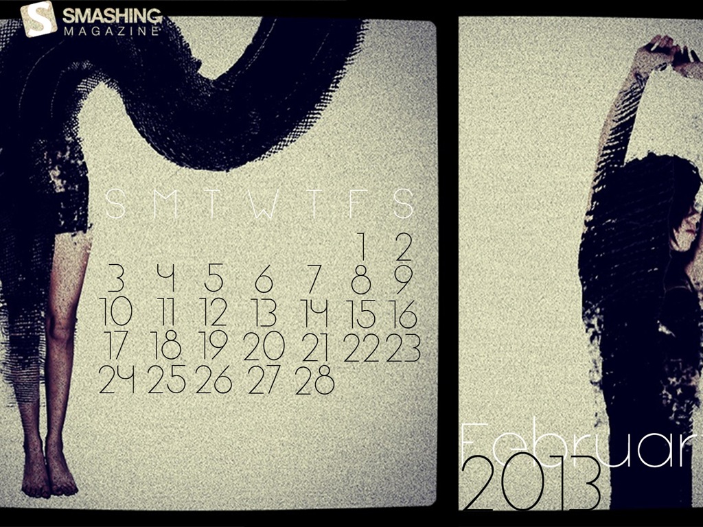 February 2013 Calendar wallpaper (2) #10 - 1024x768