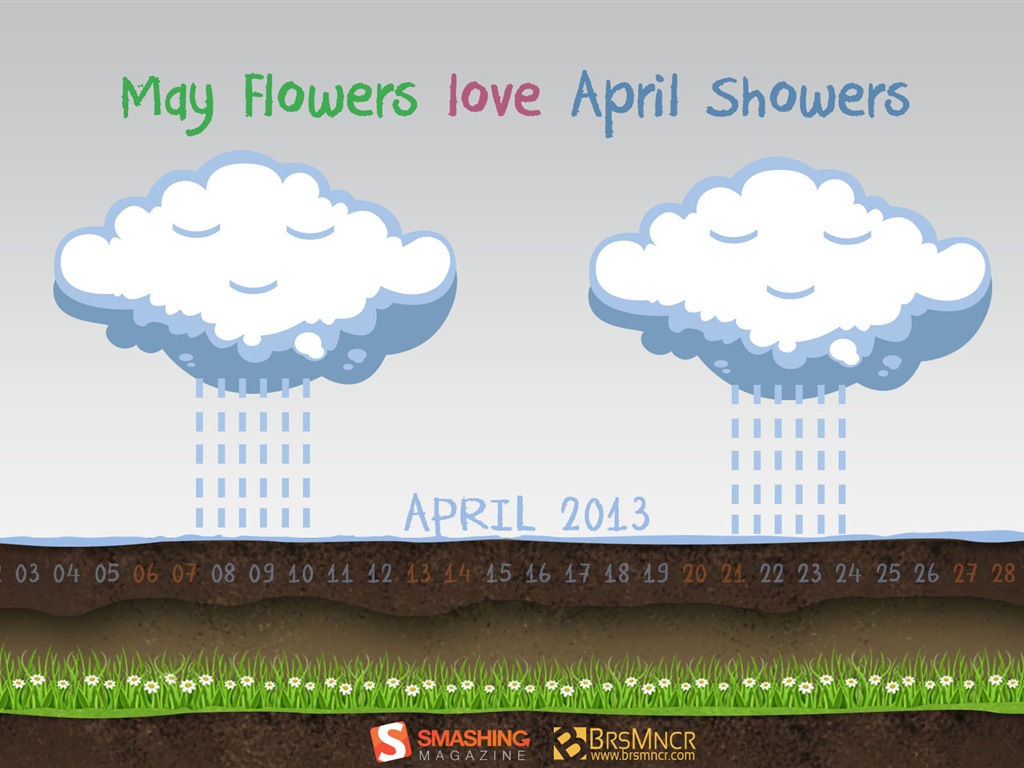 April 2013 Calendar wallpaper (1) #13 - 1024x768