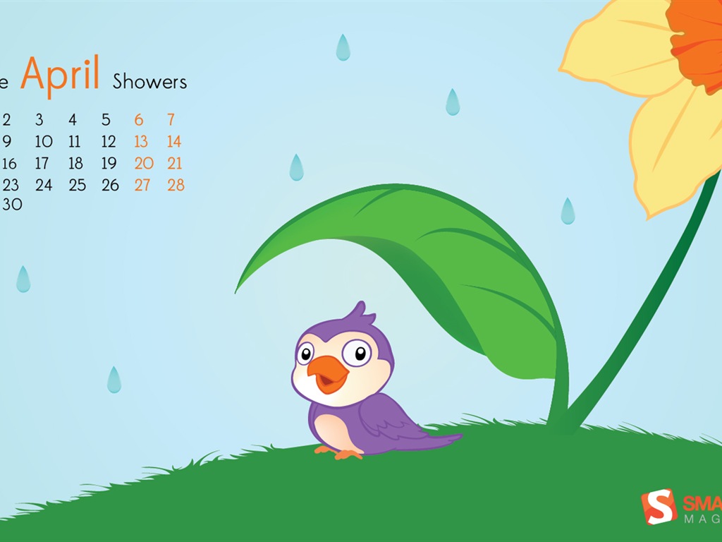 April 2013 Kalender Wallpaper (2) #4 - 1024x768