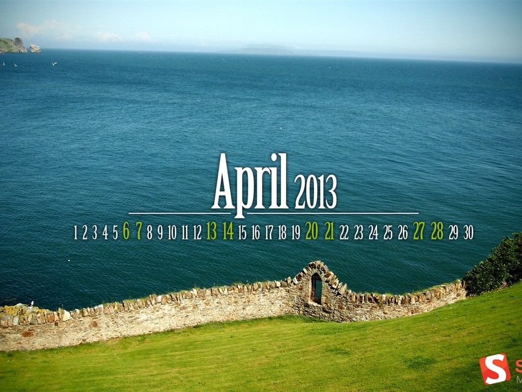April 2013 Kalender Wallpaper (2) #25 - 1024x768