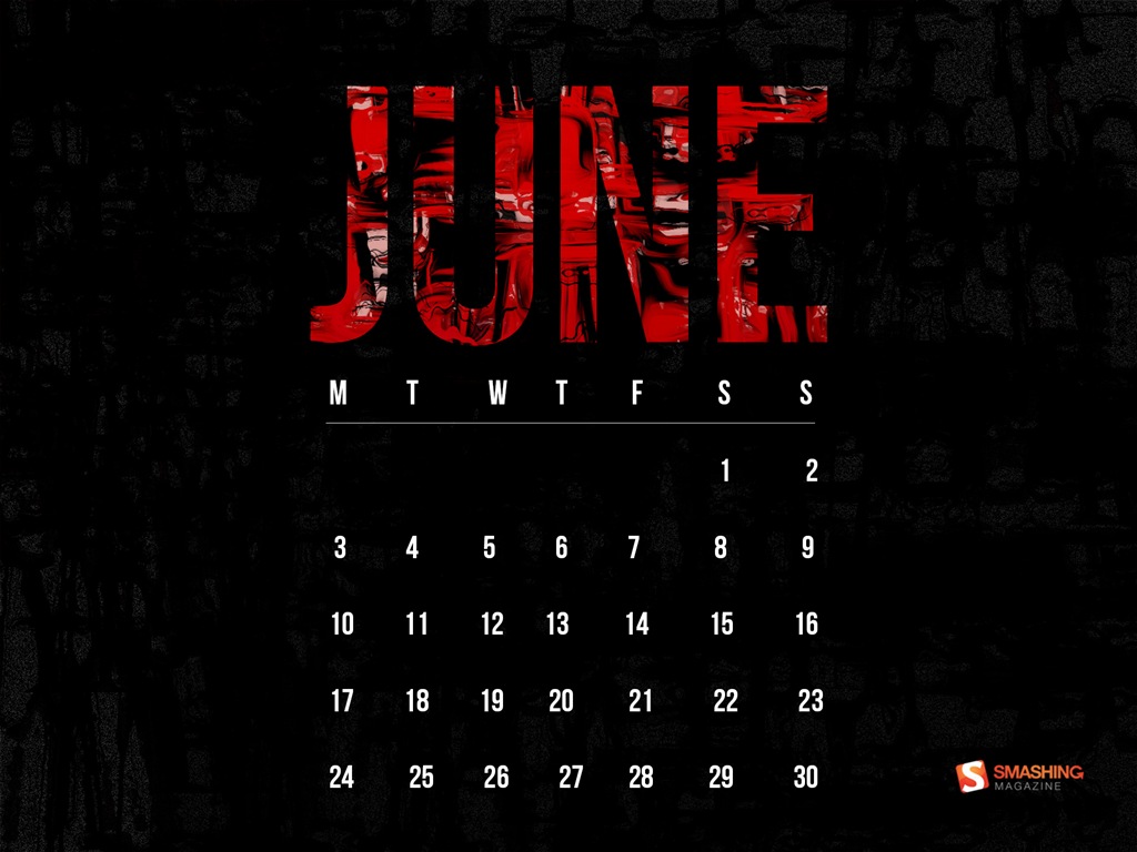 Juin 2013 Calendrier fond d'écran (1) #12 - 1024x768