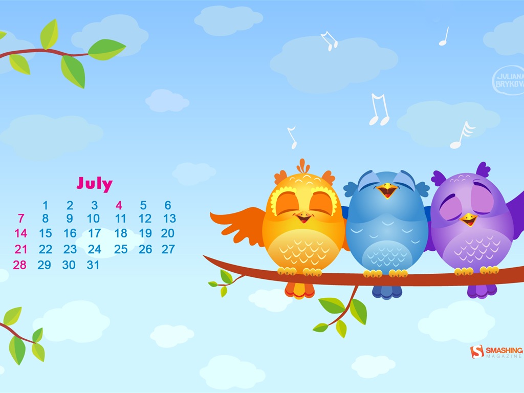 Июль 2013 Календарь обои (1) #14 - 1024x768