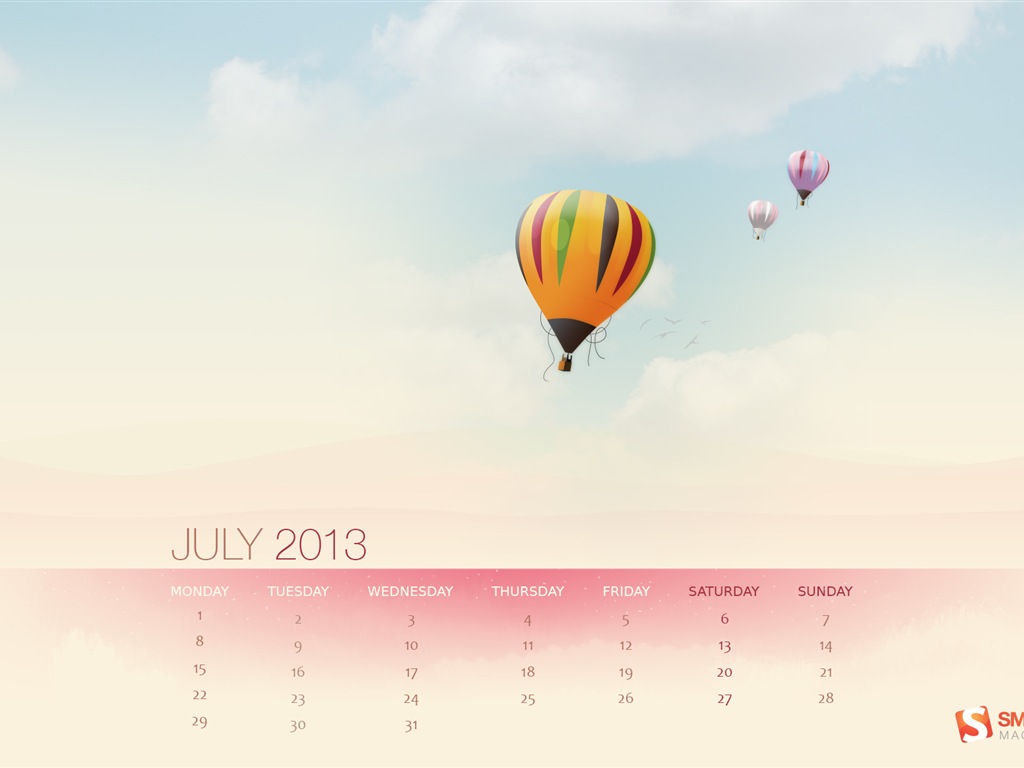 July 2013 calendar wallpaper (1) #18 - 1024x768