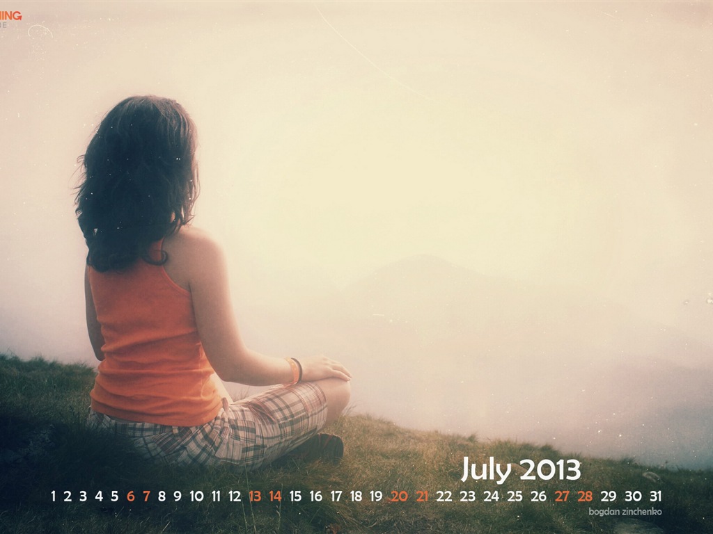 2013年7月カレンダー壁紙（2） #3 - 1024x768