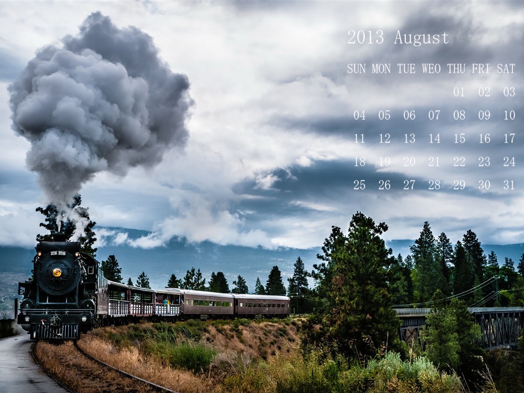 08 2013 calendario fondo de pantalla (1) #6 - 1024x768