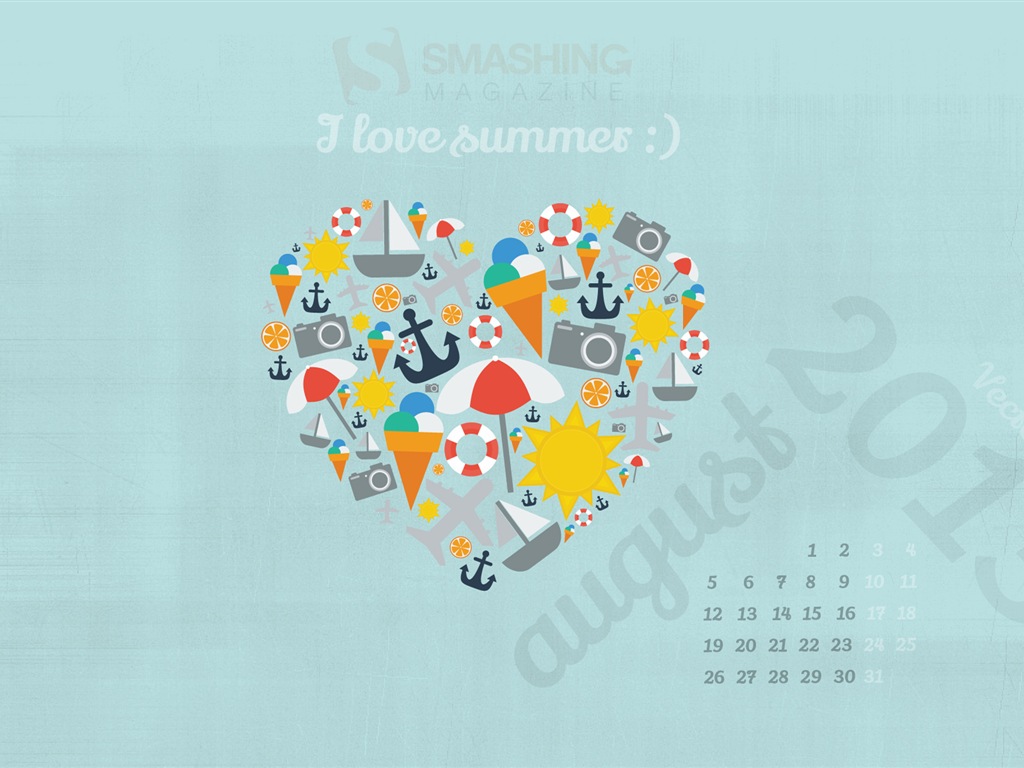 Август 2013 календарь обои (2) #6 - 1024x768