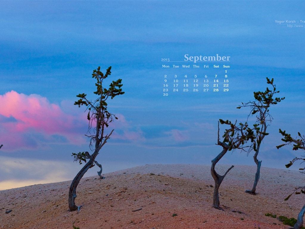 September 2013 Calendar wallpaper (1) #6 - 1024x768