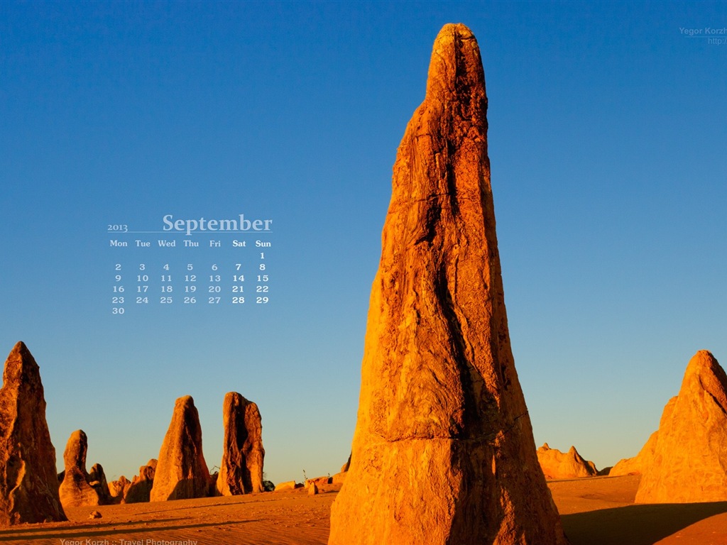 09 2013 Calendar fondo de pantalla (1) #8 - 1024x768