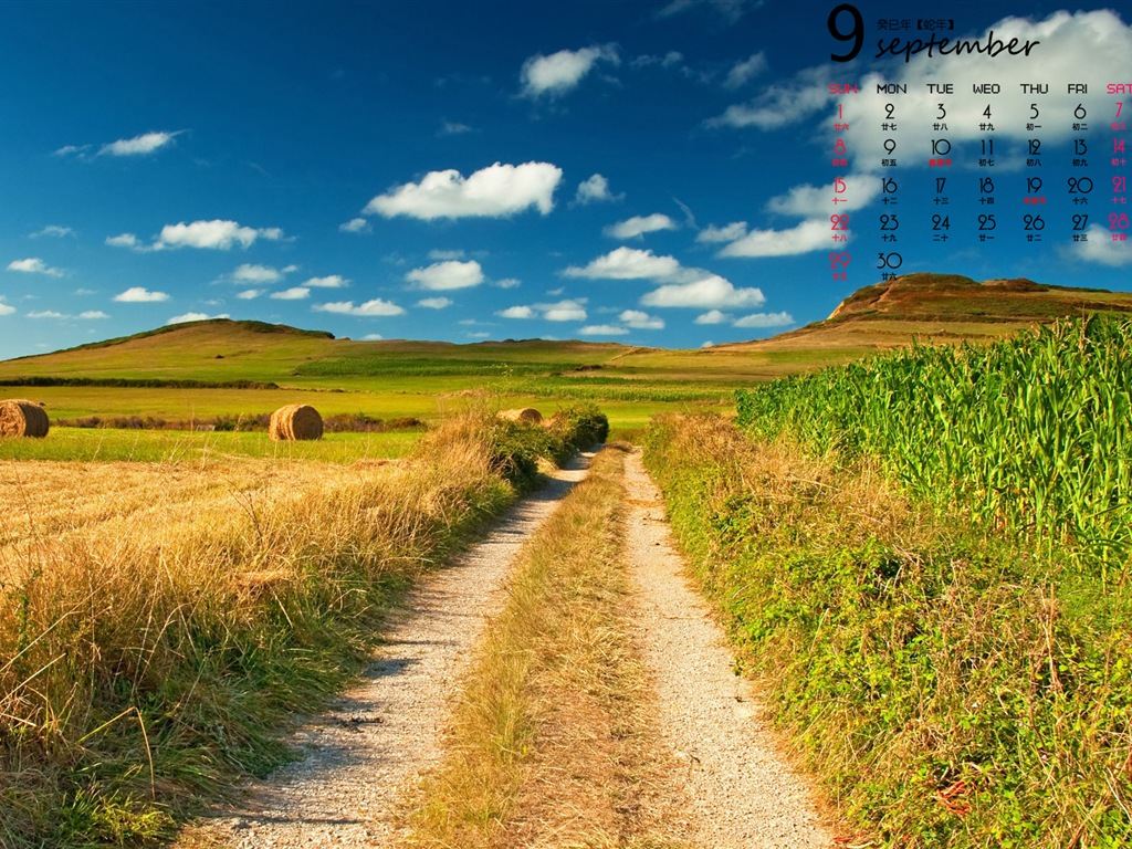 09 2013 Calendar fondo de pantalla (1) #17 - 1024x768