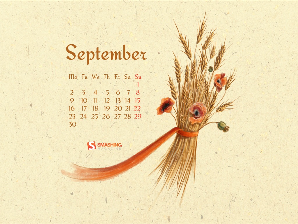 September 2013 Kalender Wallpaper (2) #8 - 1024x768