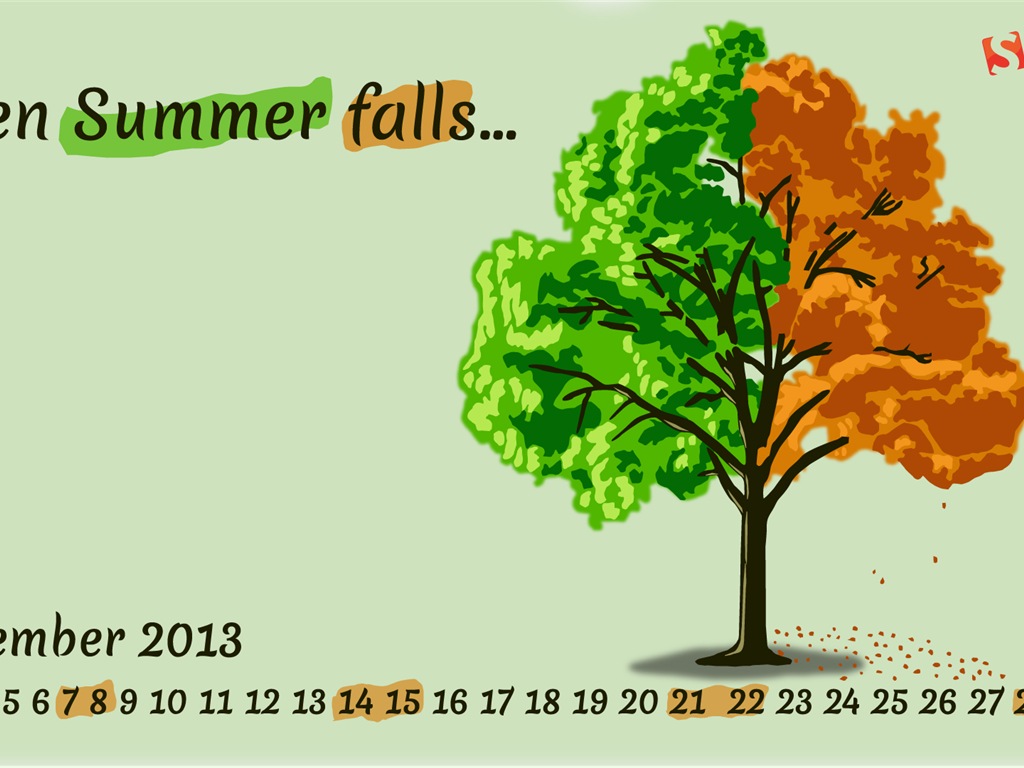 09 2013 Calendar fondo de pantalla (2) #19 - 1024x768