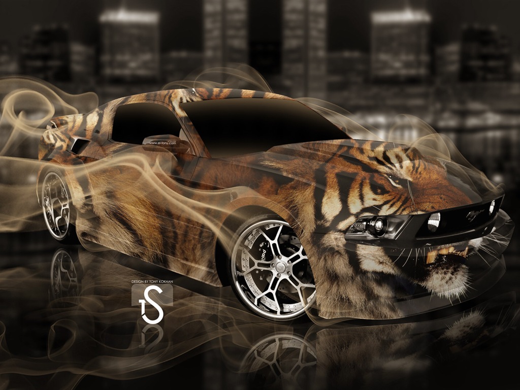 梦幻创意汽车设计壁纸，动物汽车13 - 1024x768