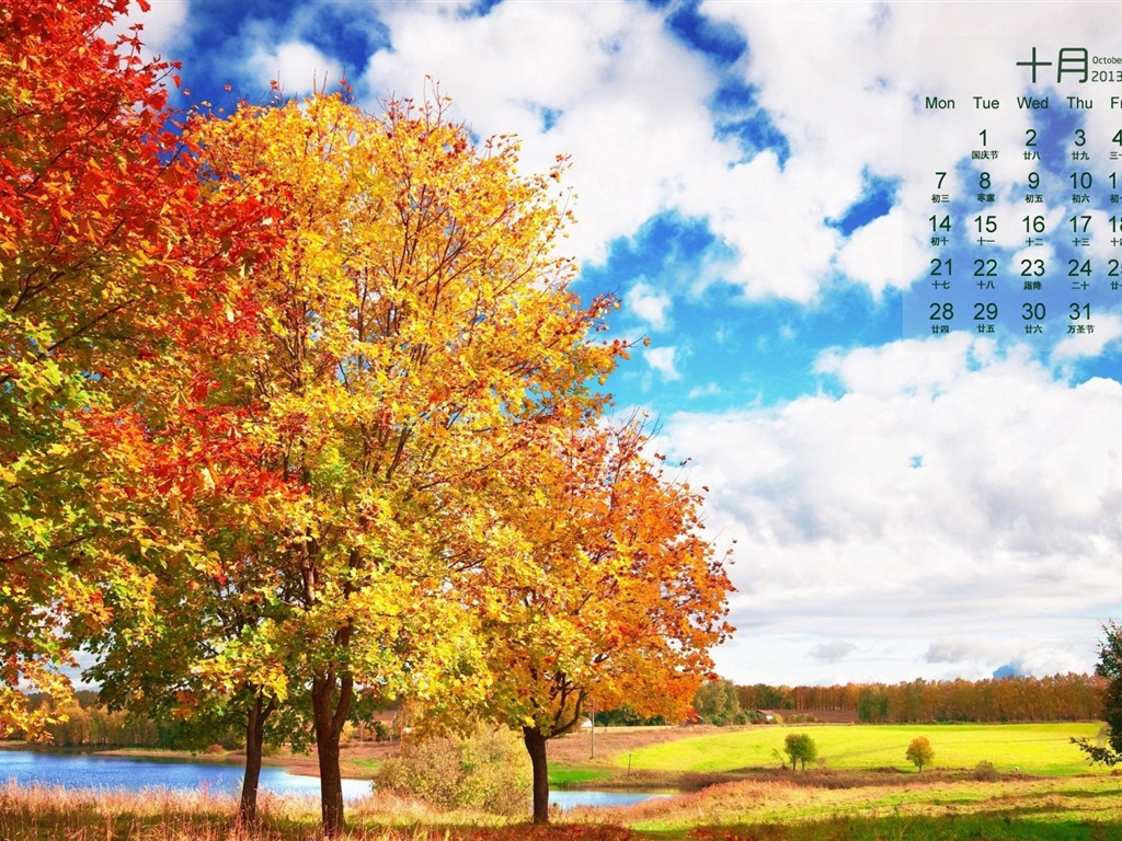 October 2013 calendar wallpaper (1) #13 - 1024x768