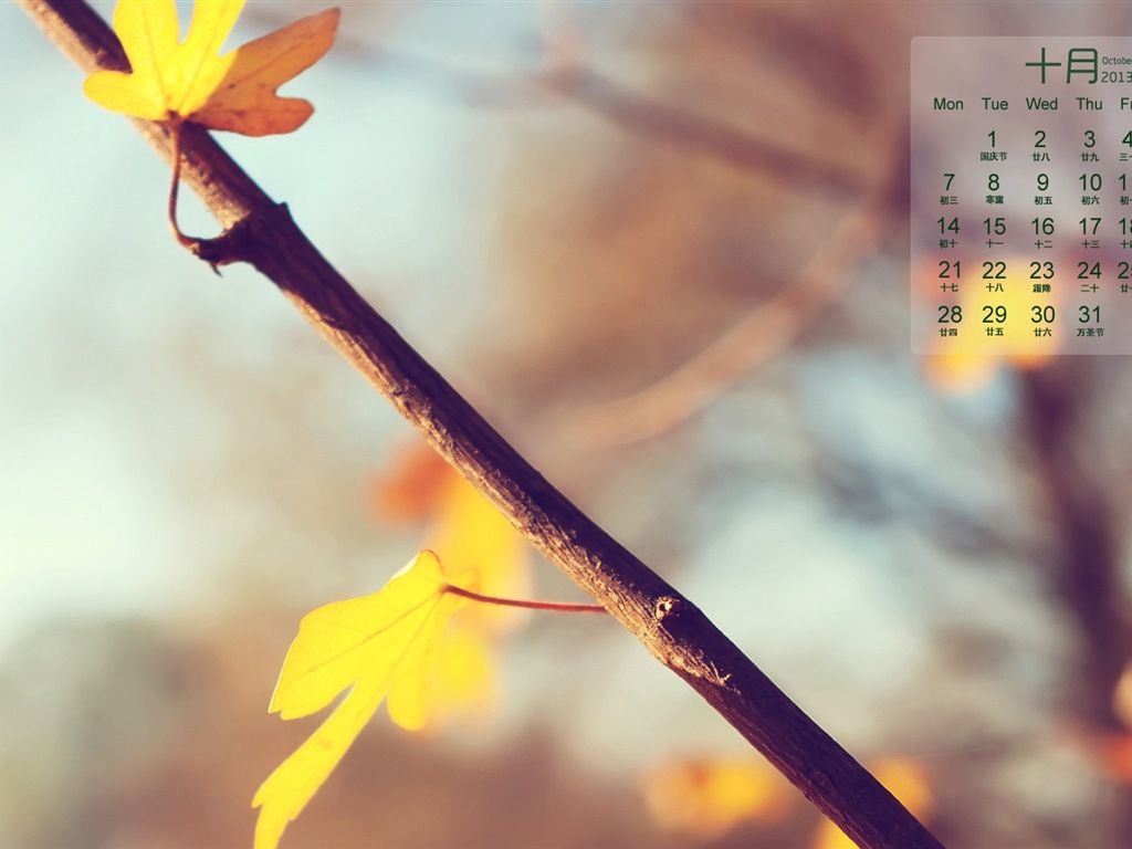 Oktober 2013 Kalender Wallpaper (1) #14 - 1024x768