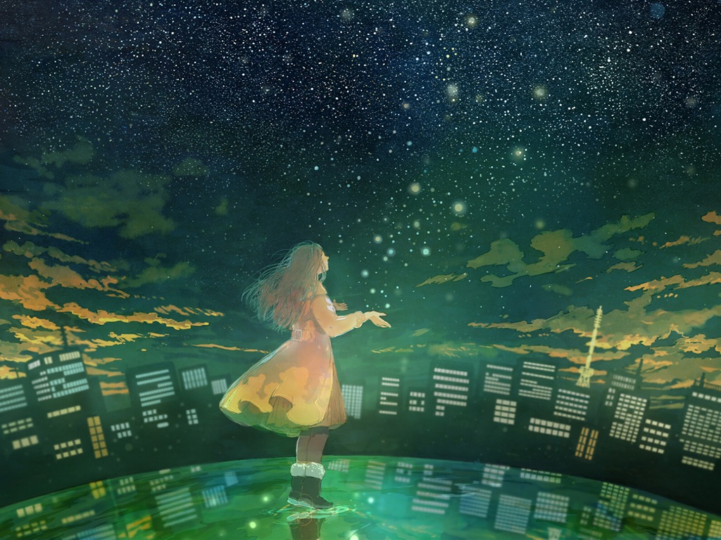 Firefly Summer beautiful anime wallpaper #3 - 1024x768