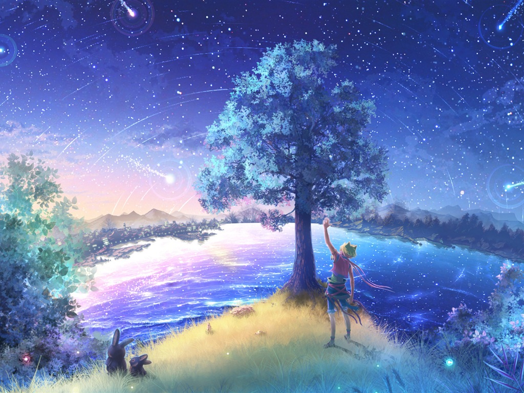Firefly Summer beautiful anime wallpaper #14 - 1024x768