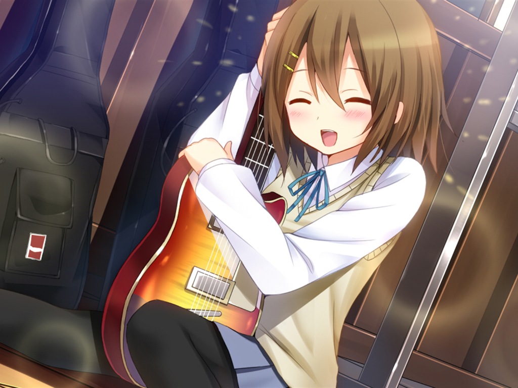 音楽ギターアニメの女の子HDの壁紙 #6 - 1024x768