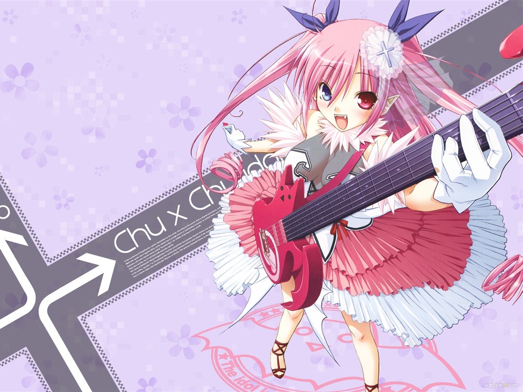 音楽ギターアニメの女の子HDの壁紙 #9 - 1024x768