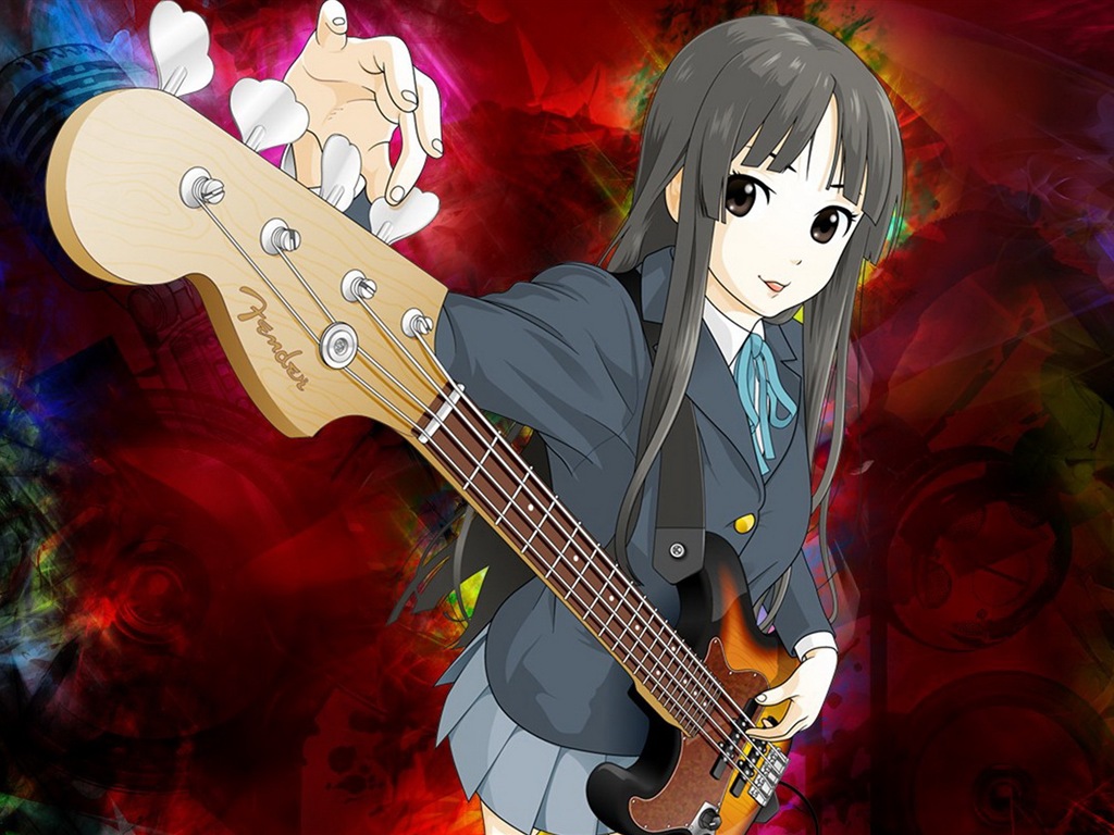 音楽ギターアニメの女の子HDの壁紙 #10 - 1024x768