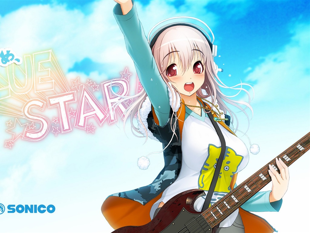 音楽ギターアニメの女の子HDの壁紙 #11 - 1024x768