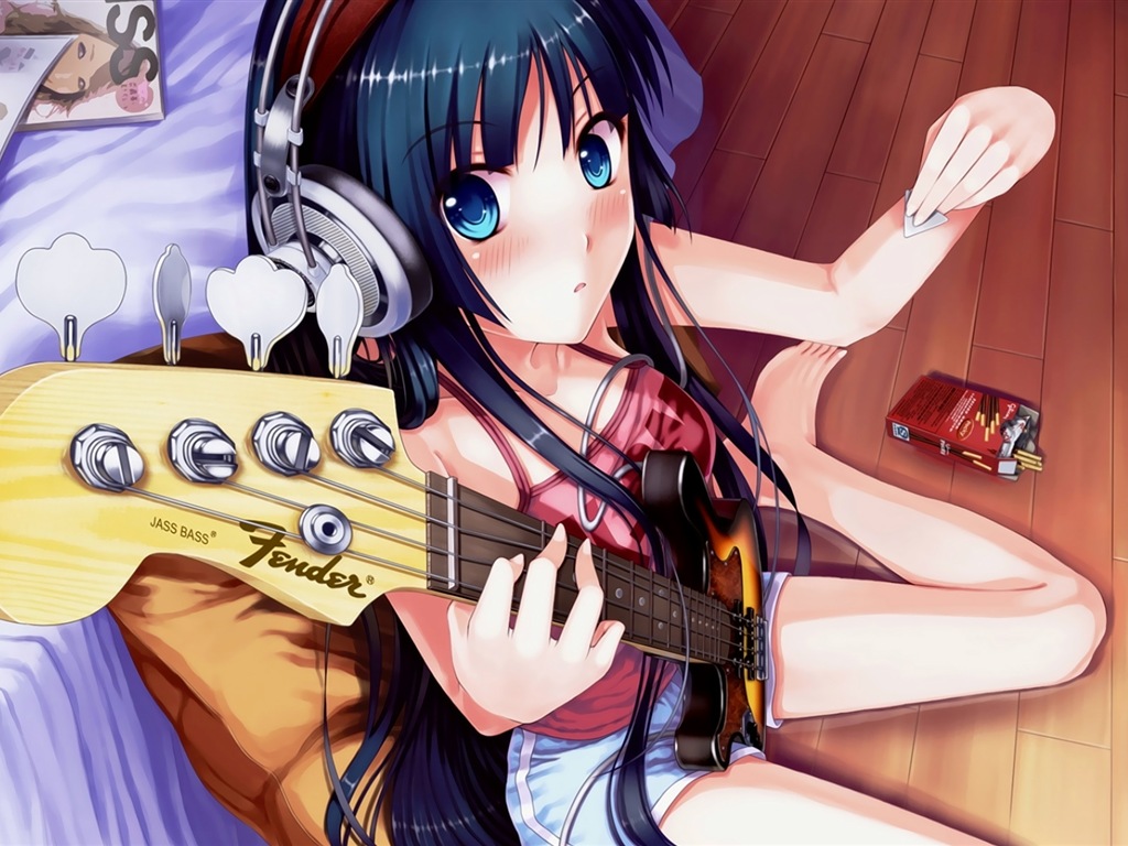 音楽ギターアニメの女の子HDの壁紙 #18 - 1024x768