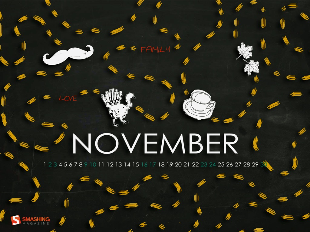 November 2013 Kalender Wallpaper (2) #10 - 1024x768
