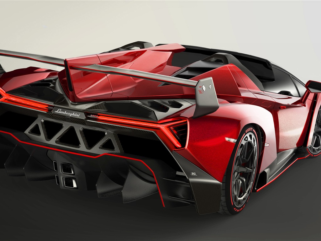2014 Lamborghini Roadster Veneno красного суперкара HD обои #1 - 1024x768