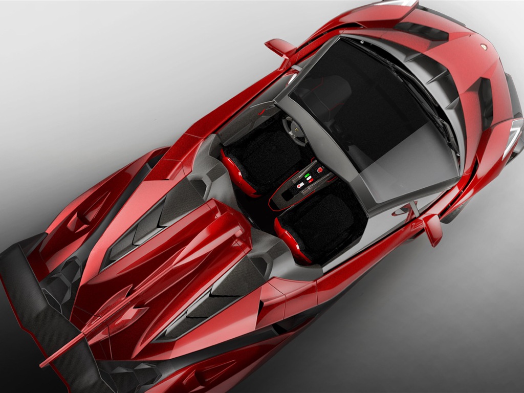 2014 Lamborghini Roadster Veneno красного суперкара HD обои #5 - 1024x768