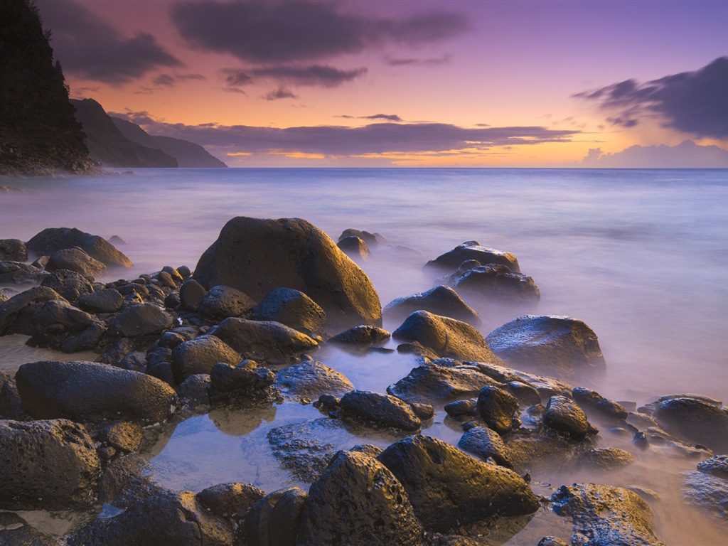 Windows 8 主题壁纸：海滩的日出日落美景7 - 1024x768