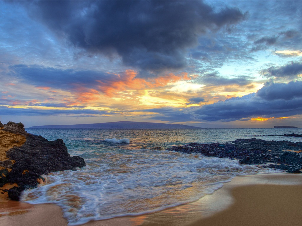 Windows 8 主題壁紙：海灘的日出日落美景 #9 - 1024x768