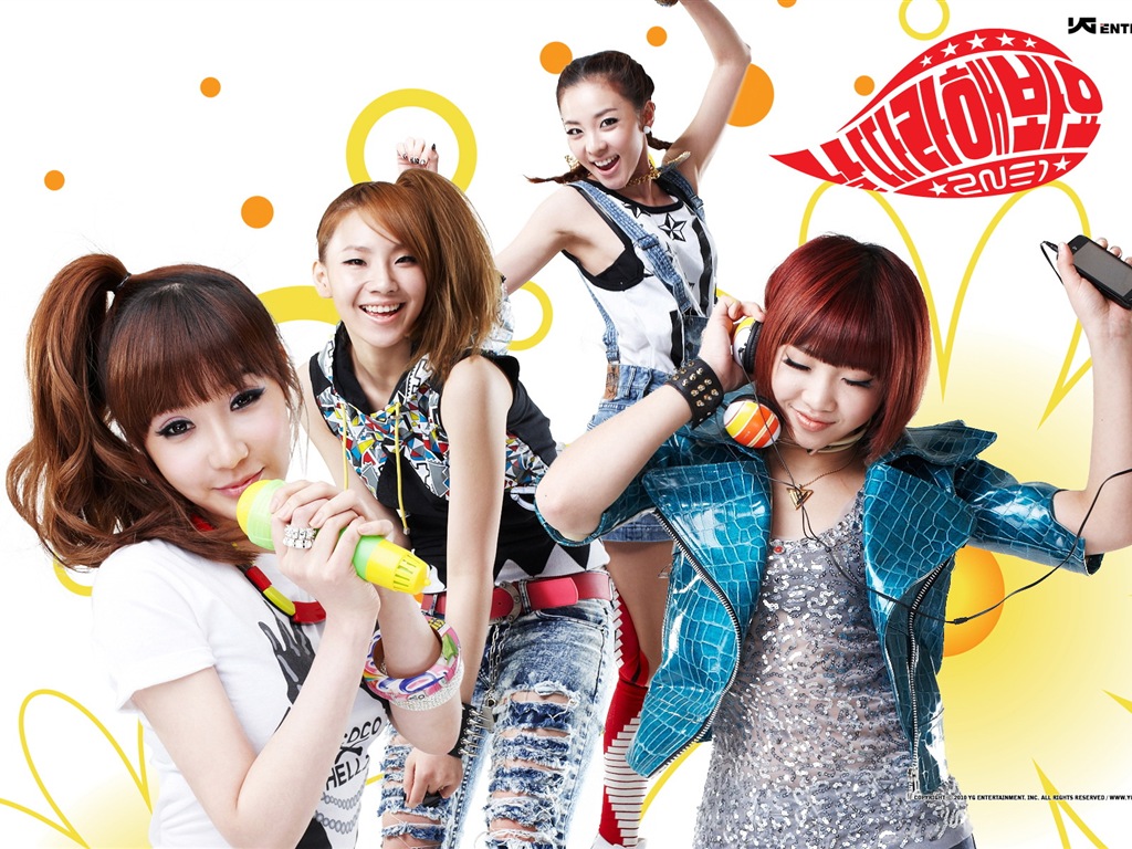 한국 음악 소녀 그룹 2NE1의 HD 배경 화면 #23 - 1024x768