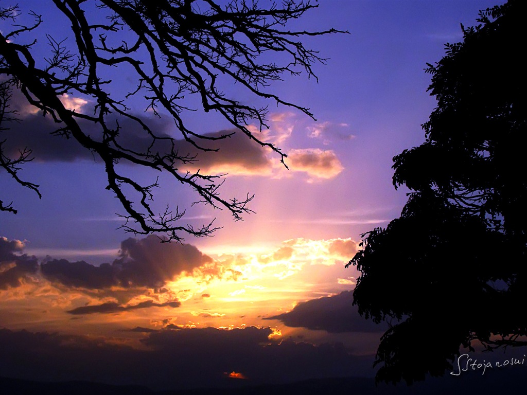 Después de la puesta del sol, lago Ohrid, fondos de pantalla de Windows 8 tema de HD #3 - 1024x768