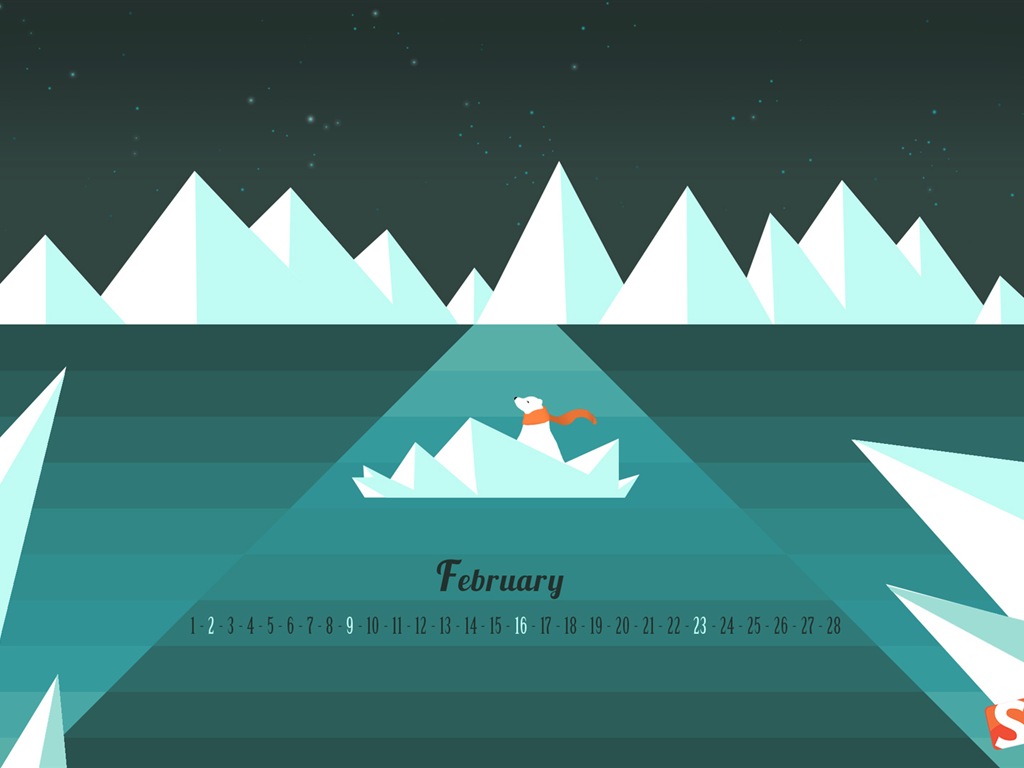 February 2014 Calendar wallpaper (1) #11 - 1024x768