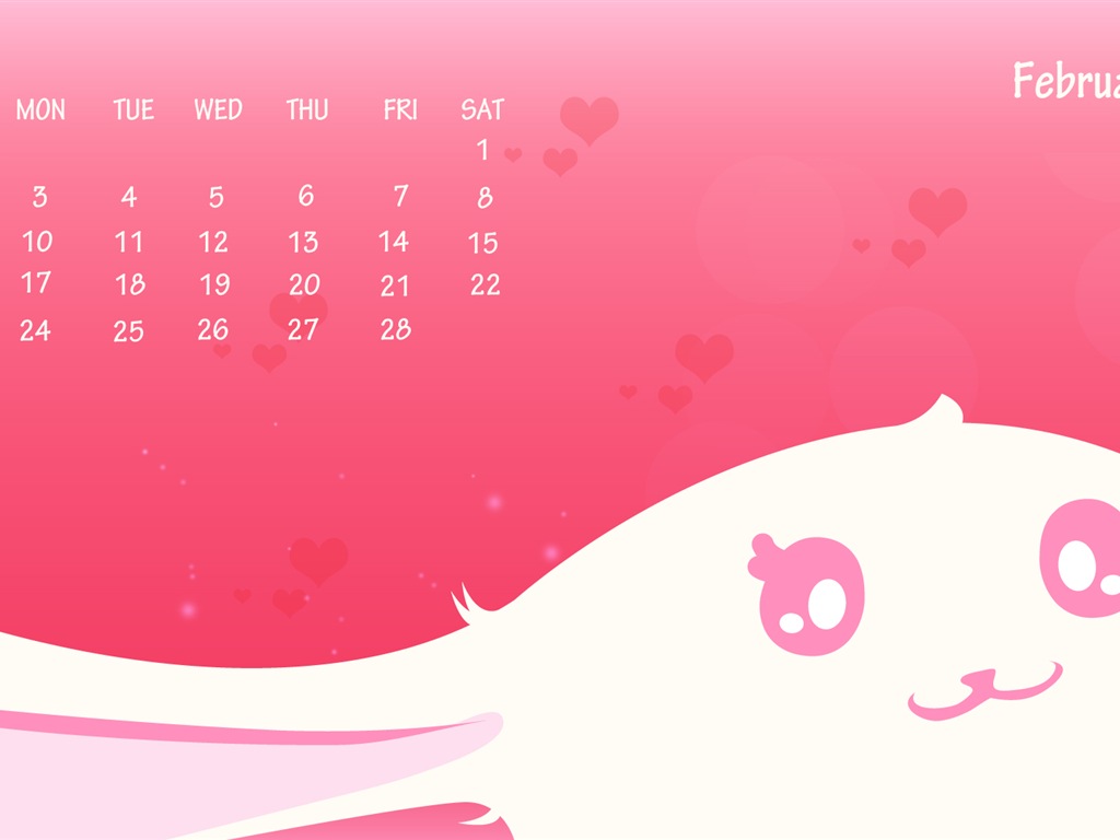 Февраль 2014 Календарь обои (2) #6 - 1024x768