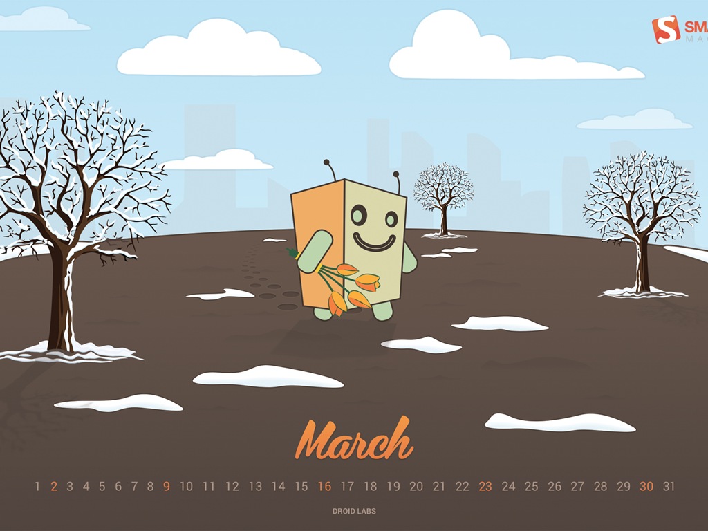 Март 2014 календарь обои (1) #15 - 1024x768