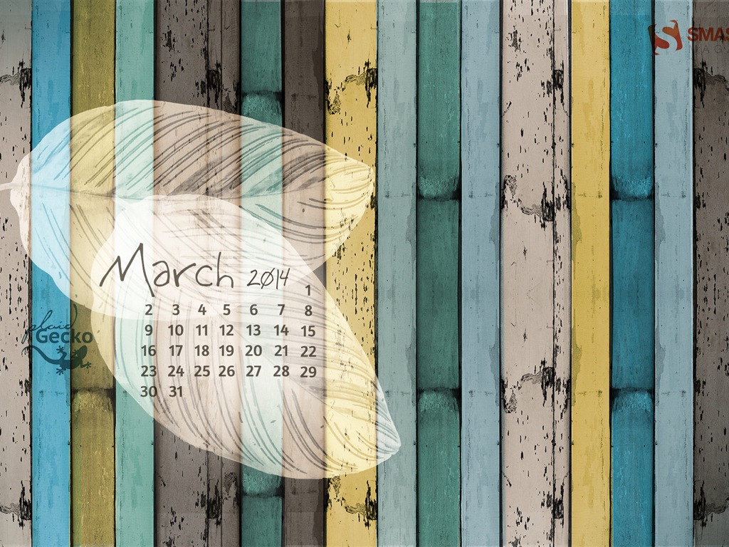 März 2014 Kalender Wallpaper (2) #19 - 1024x768