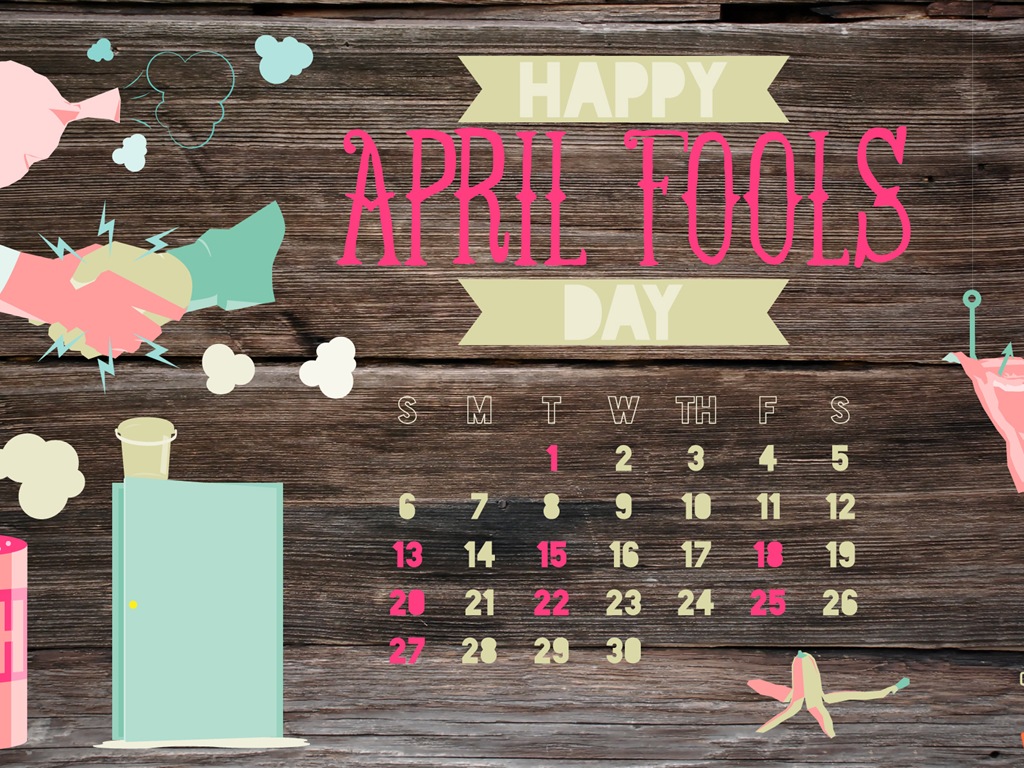Апрель 2014 календарь обои (2) #2 - 1024x768