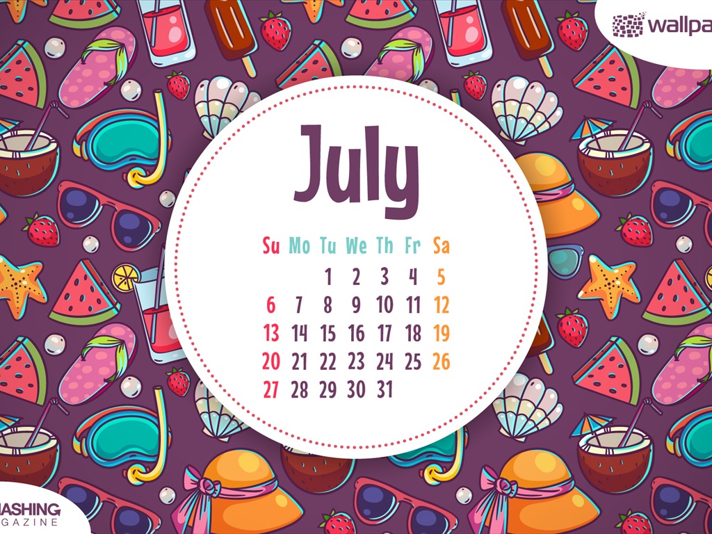 Июль 2014 календарь обои (1) #6 - 1024x768