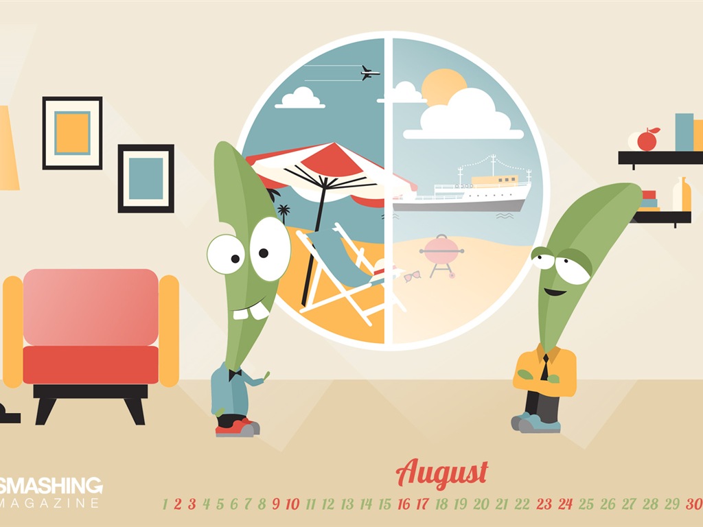 August 2014 calendar wallpaper (2) #6 - 1024x768