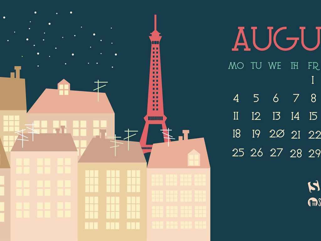 August 2014 Kalender Wallpaper (2) #15 - 1024x768