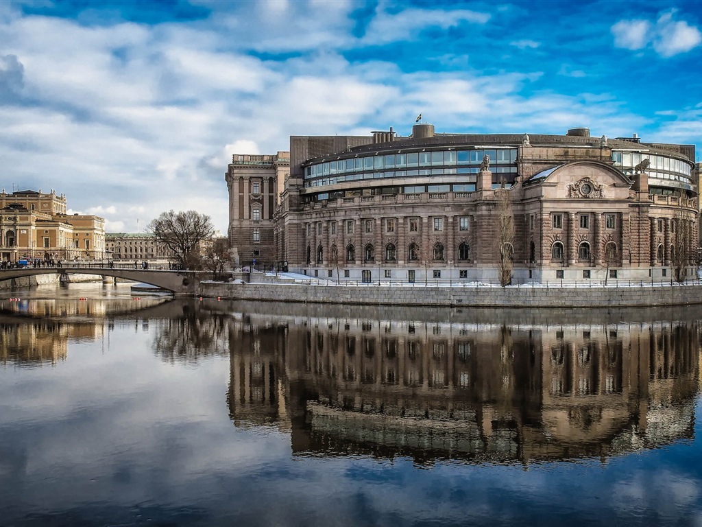 瑞典首都 斯德哥尔摩 城市风景壁纸1 - 1024x768