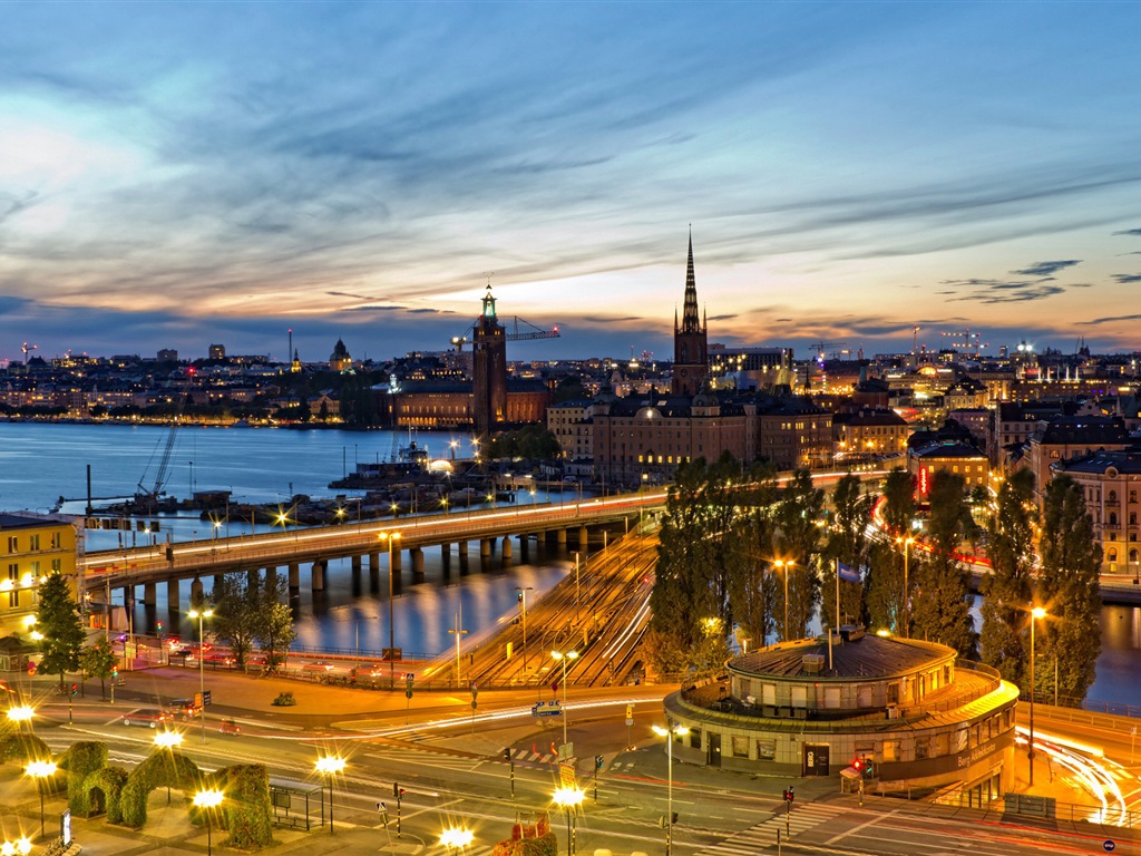 ストックホルム、スウェーデン、都市の風景の壁紙 #5 - 1024x768
