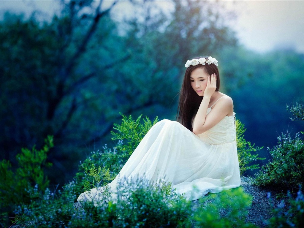 순수하고 사랑스러운 아시아 여자의 HD 배경 화면 #10 - 1024x768