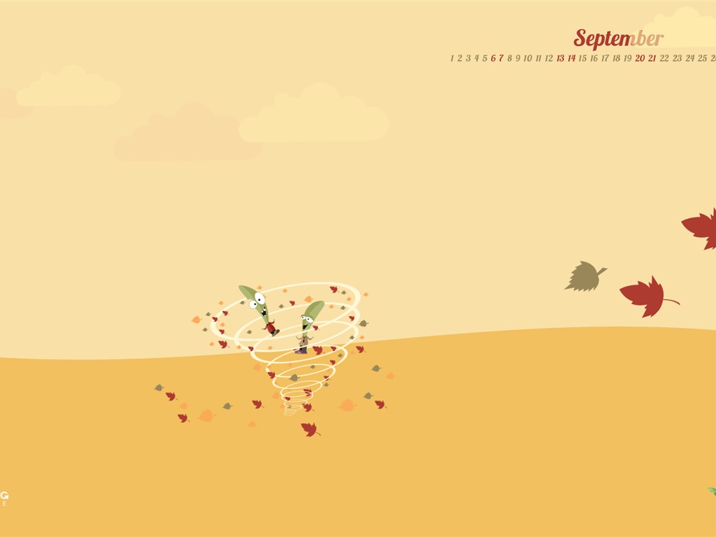 September 2014 Kalender Tapete (2) #9 - 1024x768
