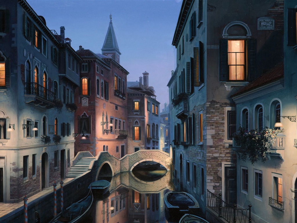 Krásné Watertown, Venice HD tapety na plochu #7 - 1024x768