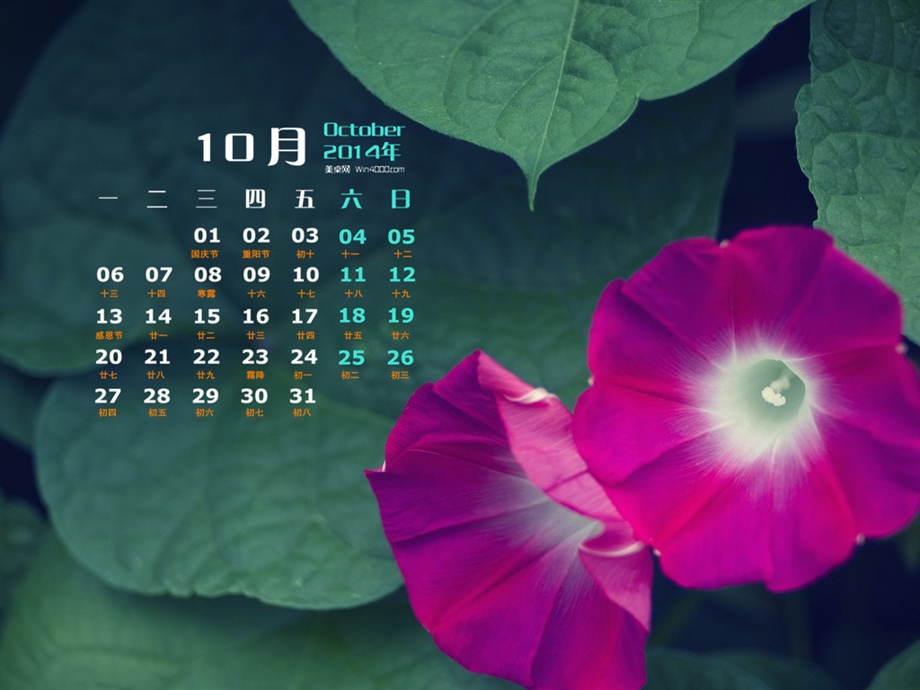 Oktober 2014 Kalender Tapete (1) #13 - 1024x768