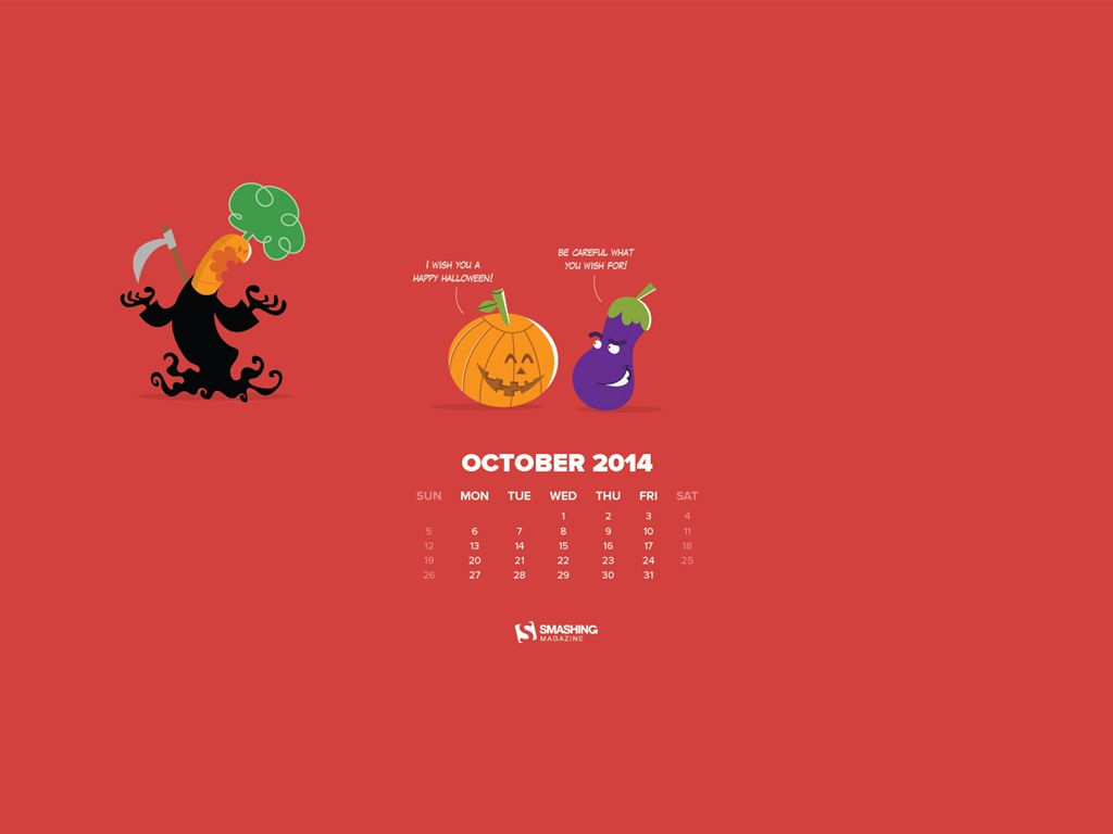 October 2014 Calendar wallpaper (2) #4 - 1024x768
