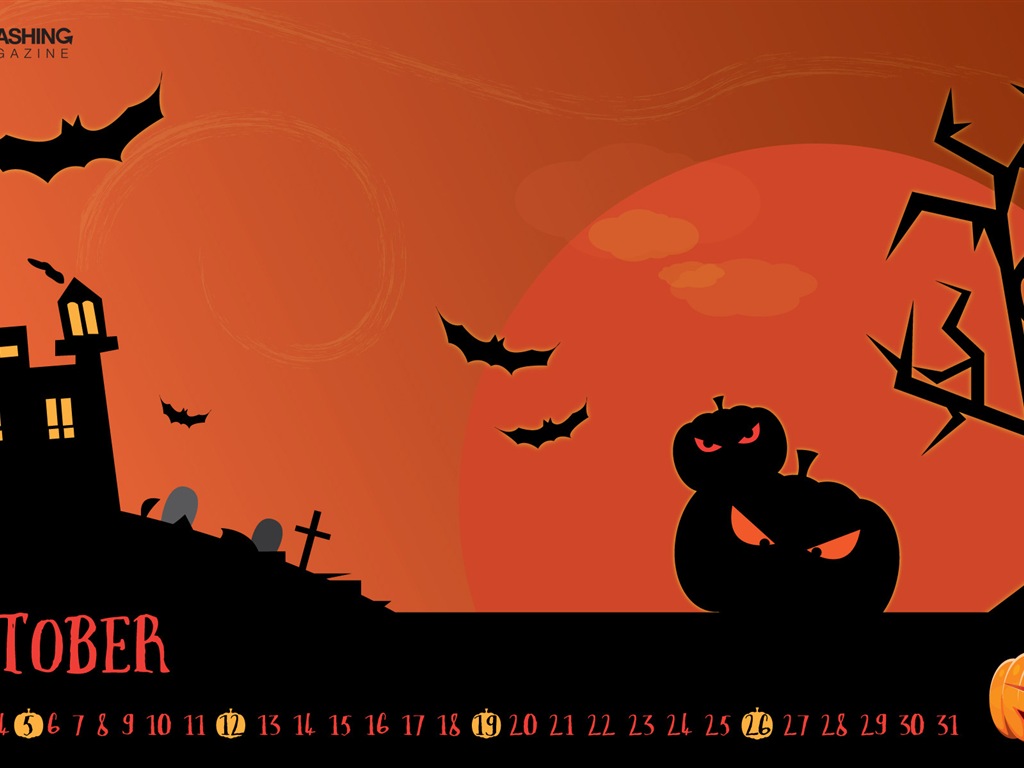 October 2014 Calendar wallpaper (2) #6 - 1024x768