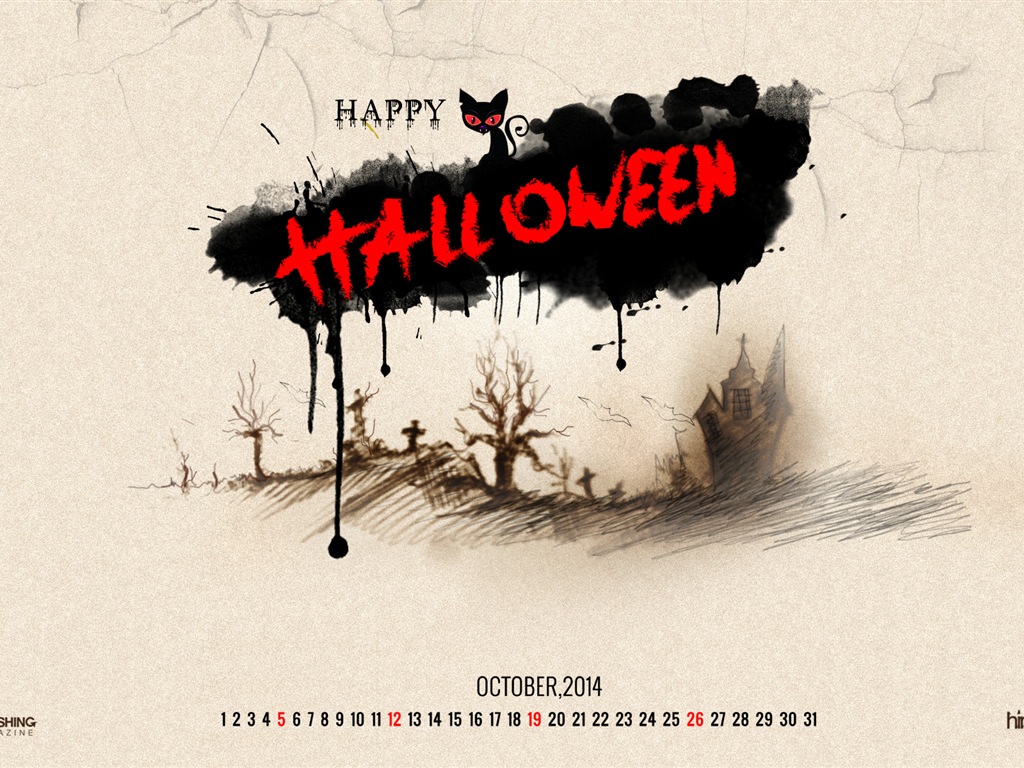 October 2014 Calendar wallpaper (2) #8 - 1024x768
