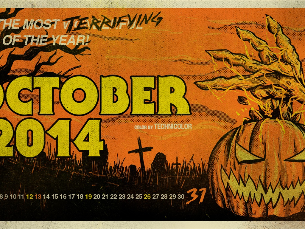 October 2014 Calendar wallpaper (2) #10 - 1024x768
